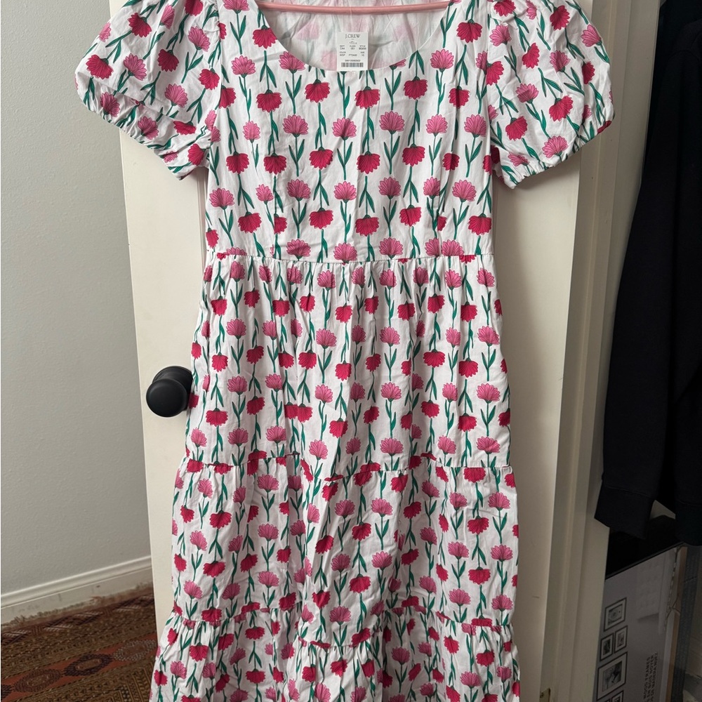 J. Crew Pink and White Floral Kids Dress
